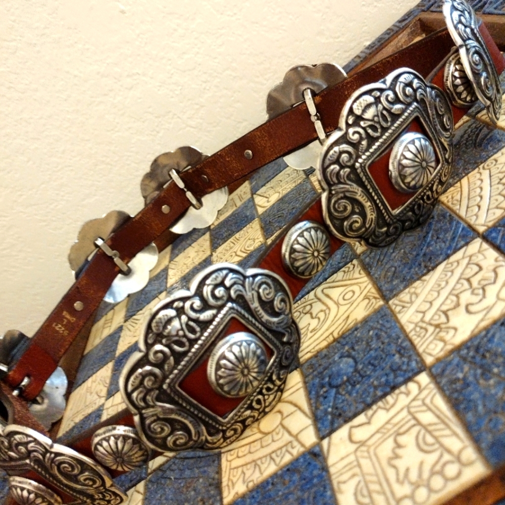 Boho Leather Concho Belt